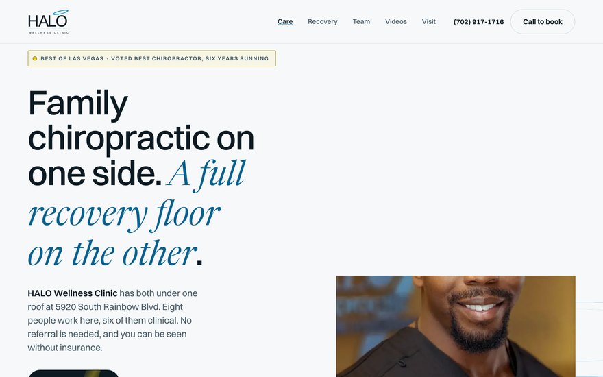 HALO Wellness Clinic redesign
