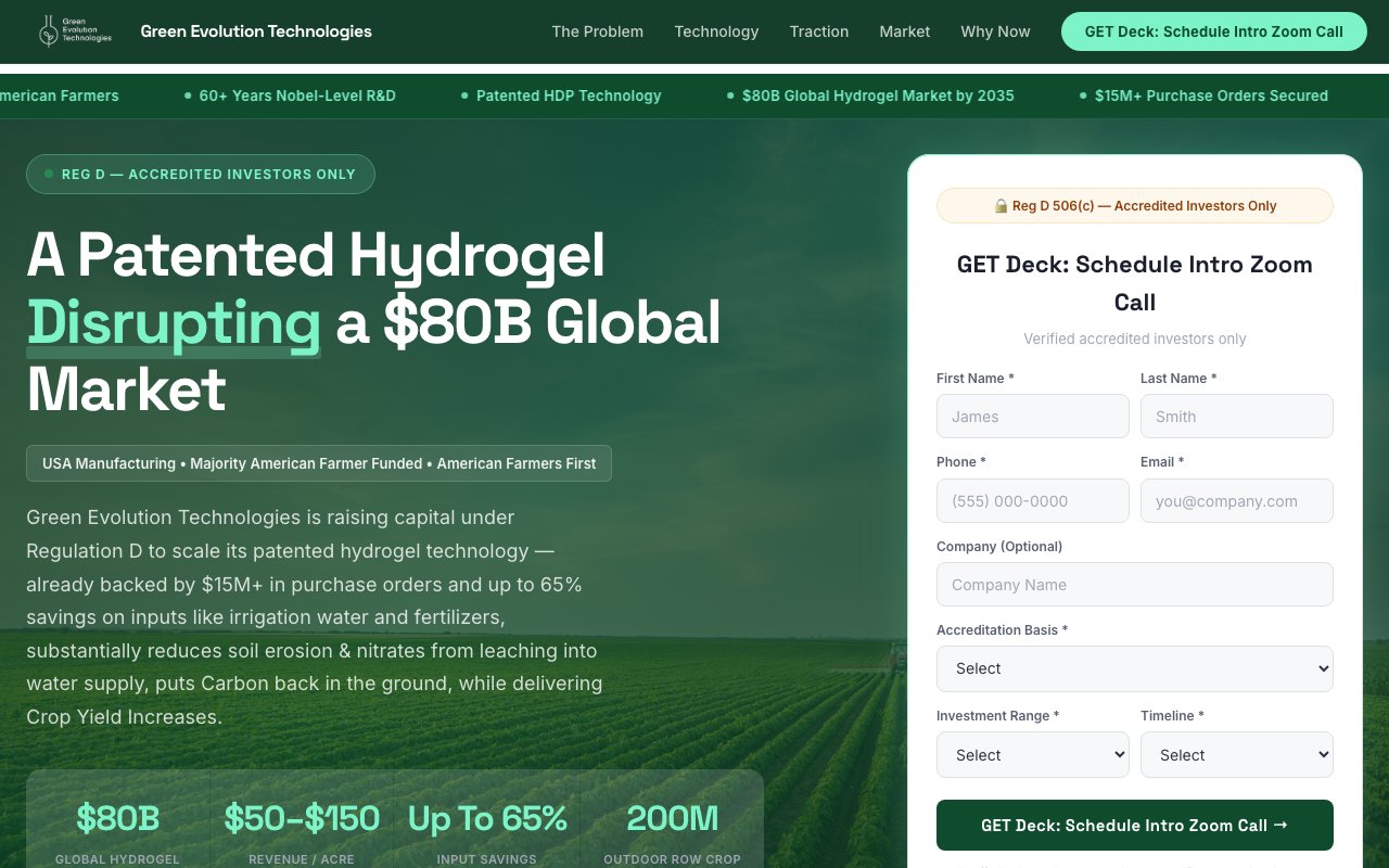 Green Evolution Technologies redesign